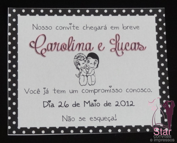 Save the Date simples com ímã